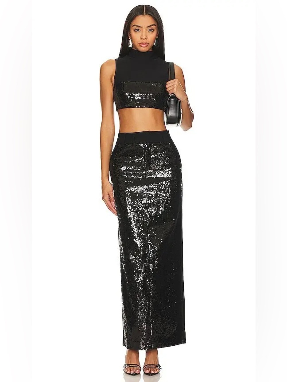 Camila Coelho Black Sequin Set